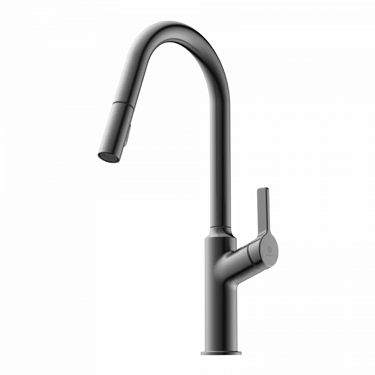 Wasserwerk Kitchen Faucet with Curved Spout in Matte Graphite