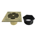 Symmetric 4" Brass Square Grid Shower Drain with Flange and Hair Trap-DirectSinks