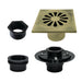 4" Brass Square Grid Shower Drain with Flange-DirectSinks