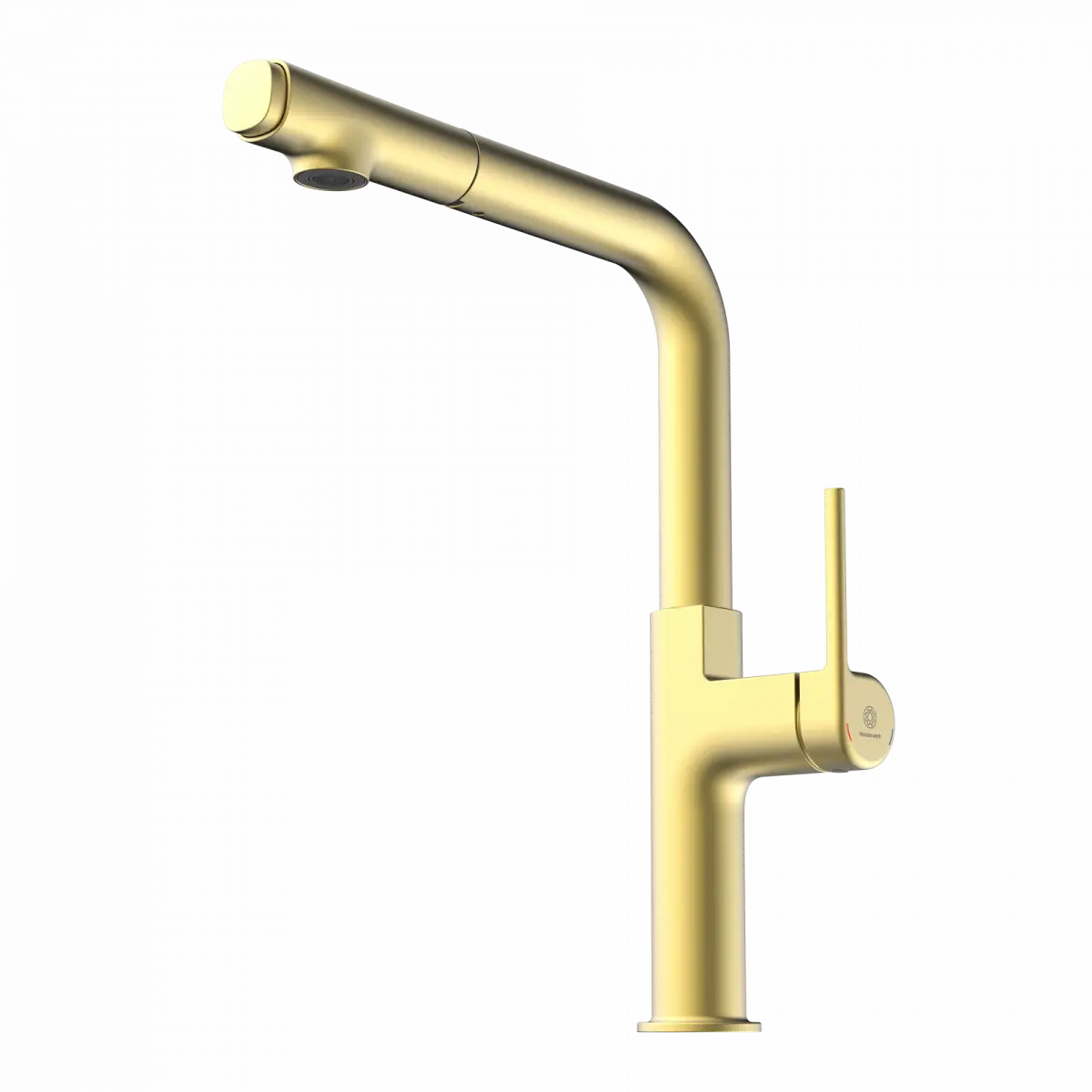 Wasserwerk Single Hole Straight Spout Kitchen Faucet in Brushed Gold