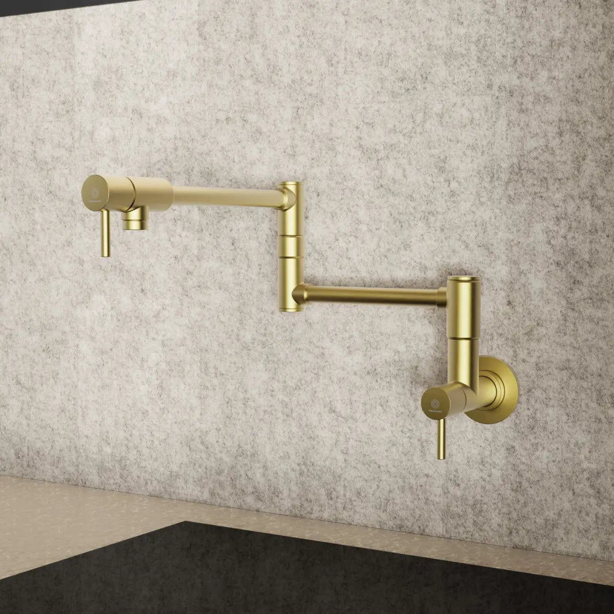 Wasserwerk Wall Mounted Articulating Pot Filler in Brushed Gold