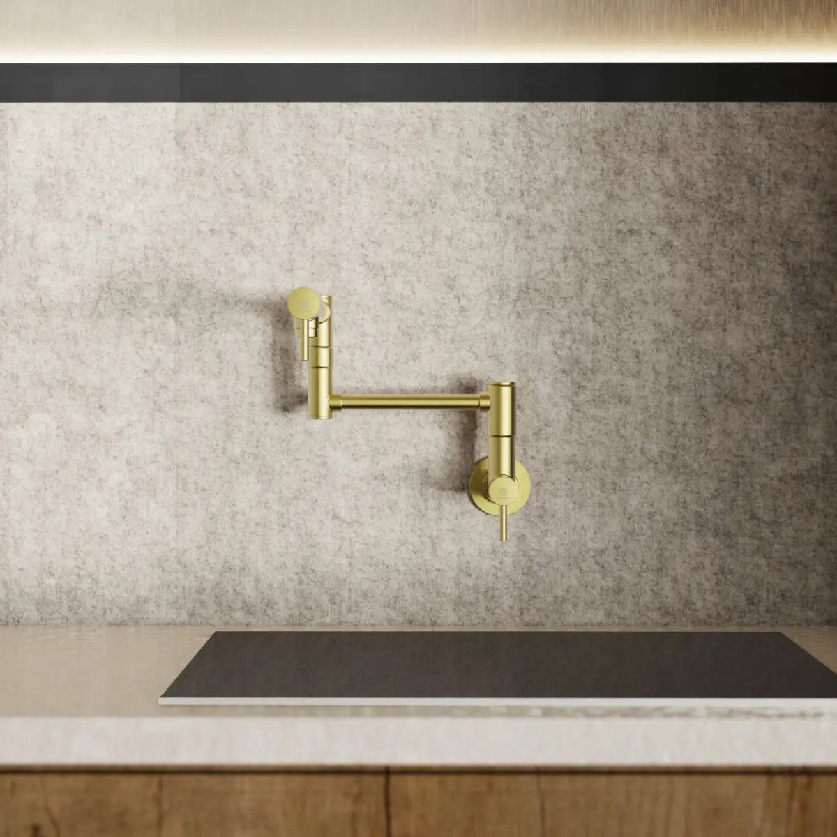 Wasserwerk Wall Mounted Articulating Pot Filler in Brushed Gold