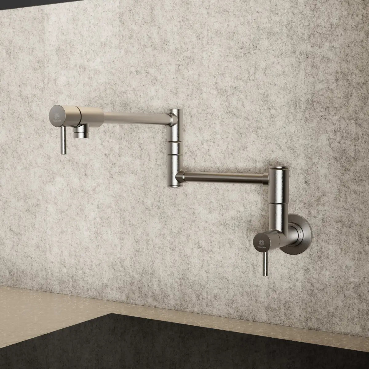 Wasserwerk Wall Mounted Articulating Pot Filler in Brushed Nickel