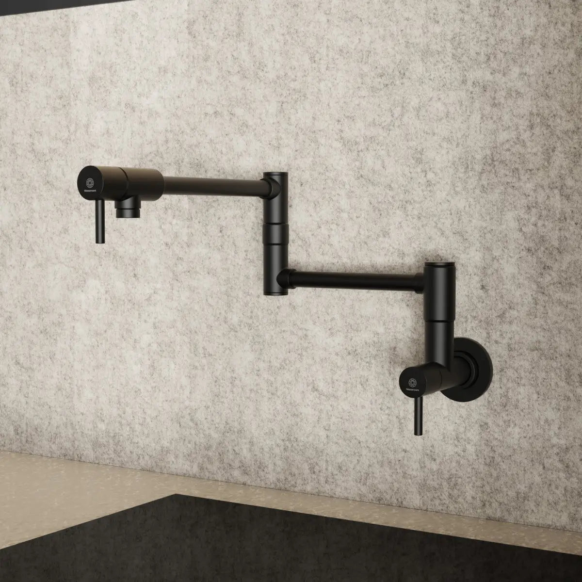 Wasserwerk Wall Mounted Articulating Pot Filler in Matte Black