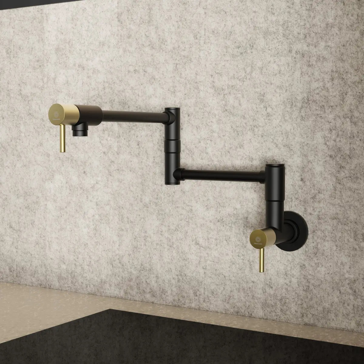 Wasserwerk Wall Mounted Pot Filler | Matte Black & Brushed Gold