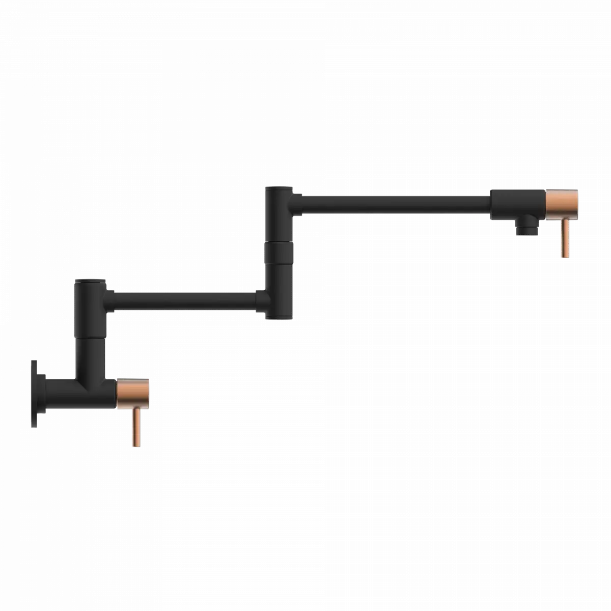Wasserwerk Wall Mounted Articulating Pot Filler in Matte Black & Rose Gold
