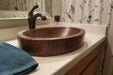 17" Oval Dark Hammered Copper Recessed Bathroom Sink-DirectSinks