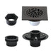 4" Brass Square Grid Shower Drain with Flange-DirectSinks