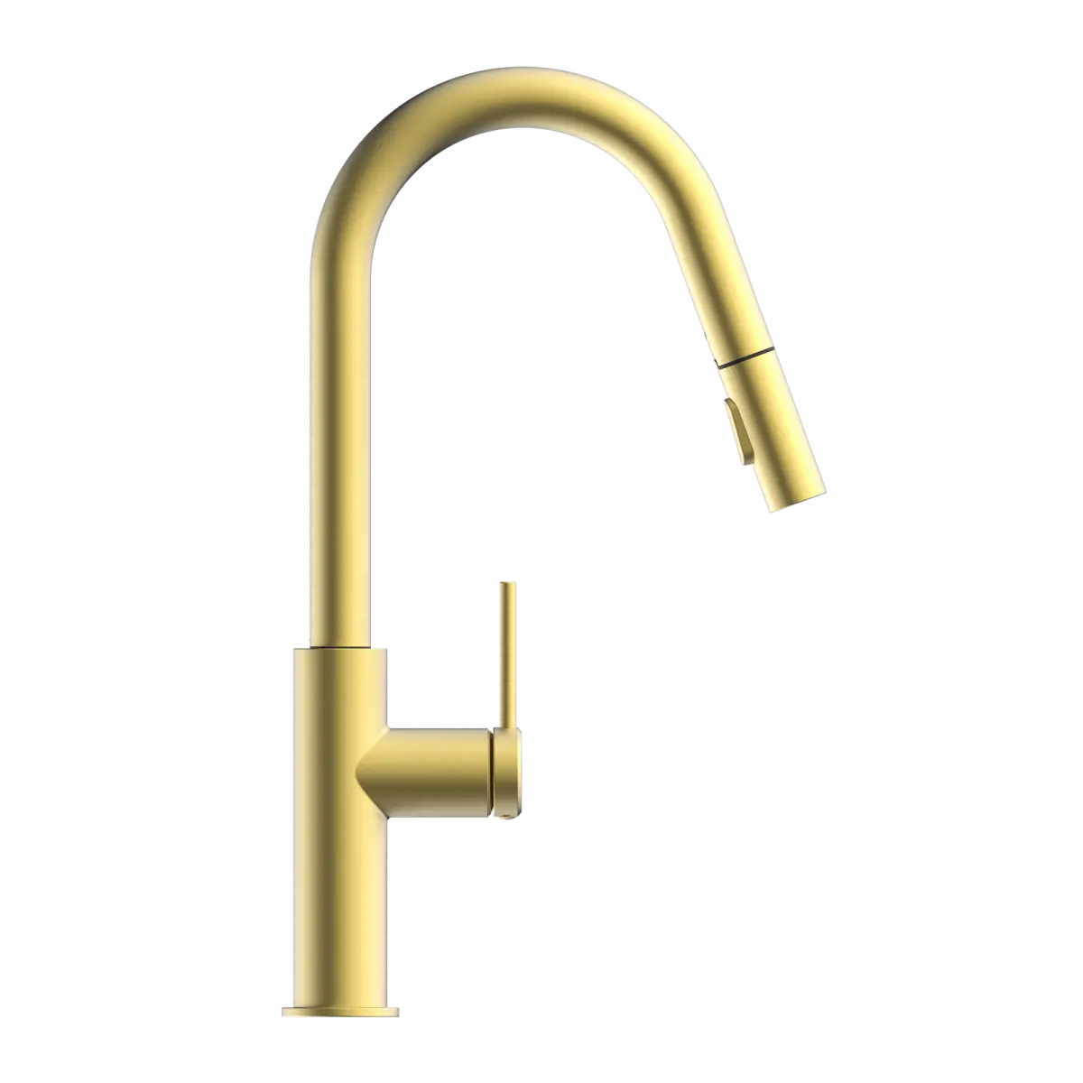Wasserwerk Kitchen Faucet with Curved Pull-Down Spout in Brushed Gold