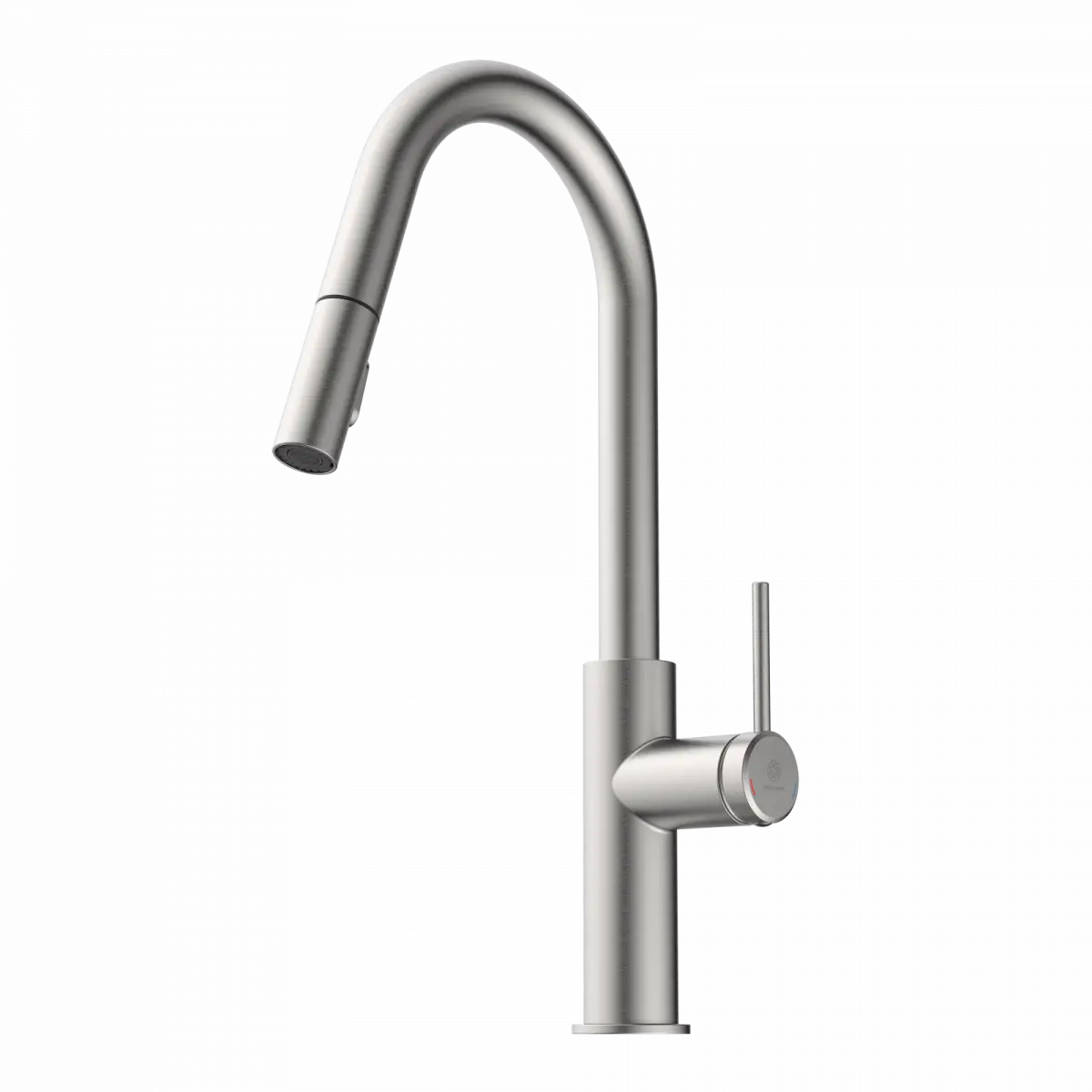 Wasserwerk Kitchen Faucet with Curved Pull-Down Spout in Brushed Nickel