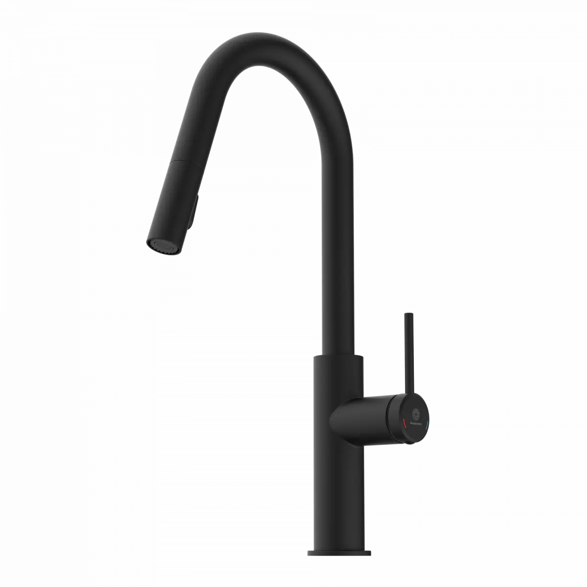 Wasserwerk Kitchen Faucet with Curved Pull-Down Spout in Matte Black