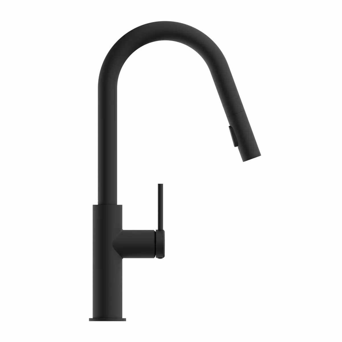 Wasserwerk Kitchen Faucet with Curved Pull-Down Spout in Matte Black