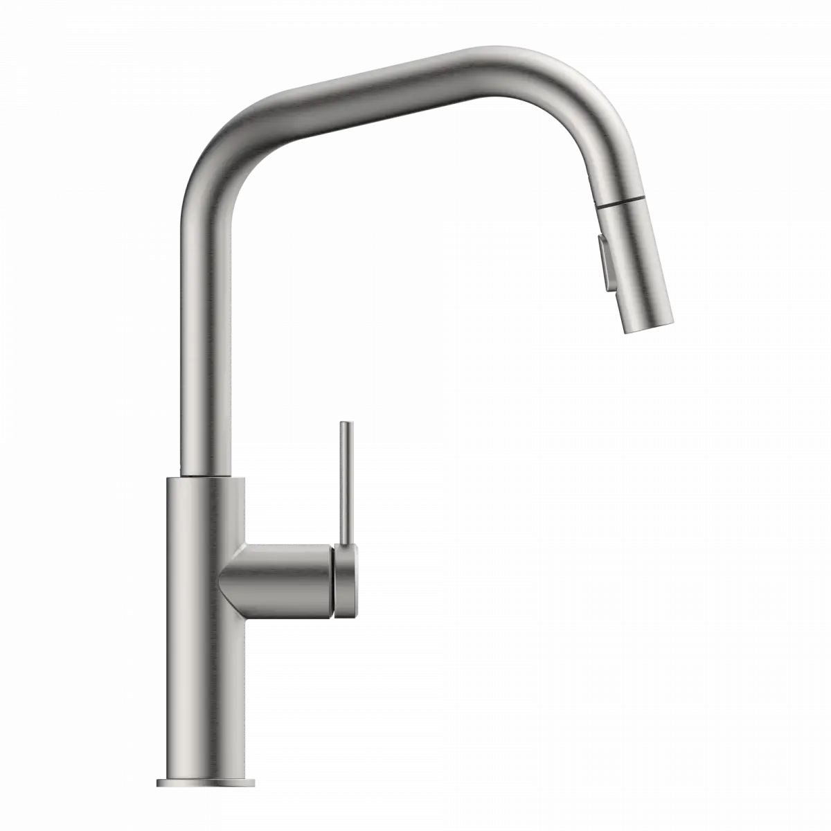 Wasserwerk Kitchen Faucet with Angled Spout Pull-Down Sprayer in Brushed Nickel