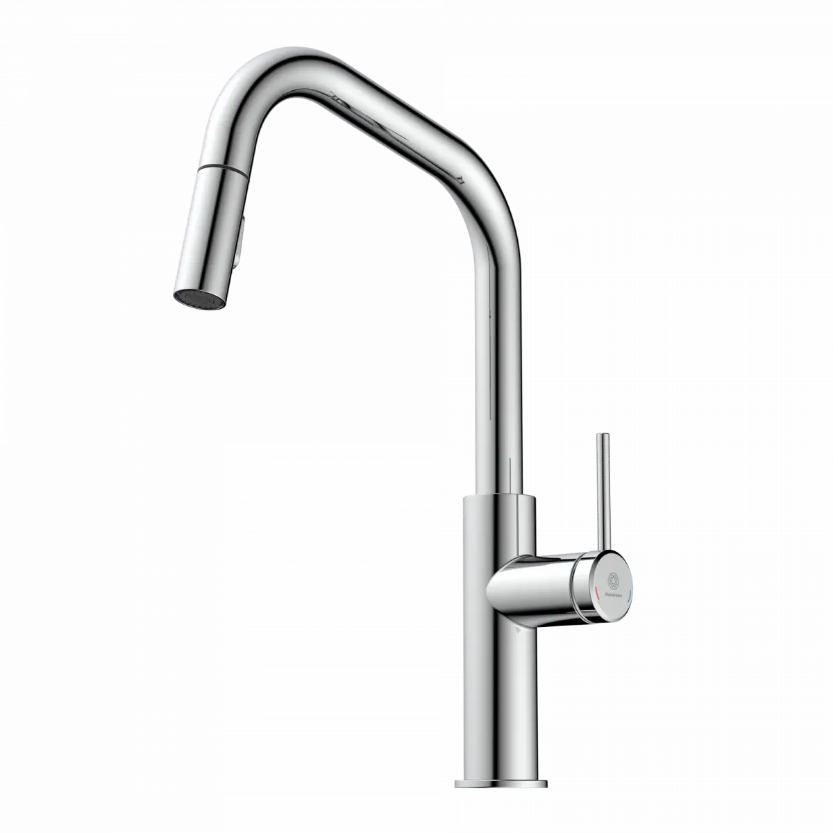 Wasserwerk Kitchen Faucet with Angled Spout Pull-Down Sprayer in Chrome