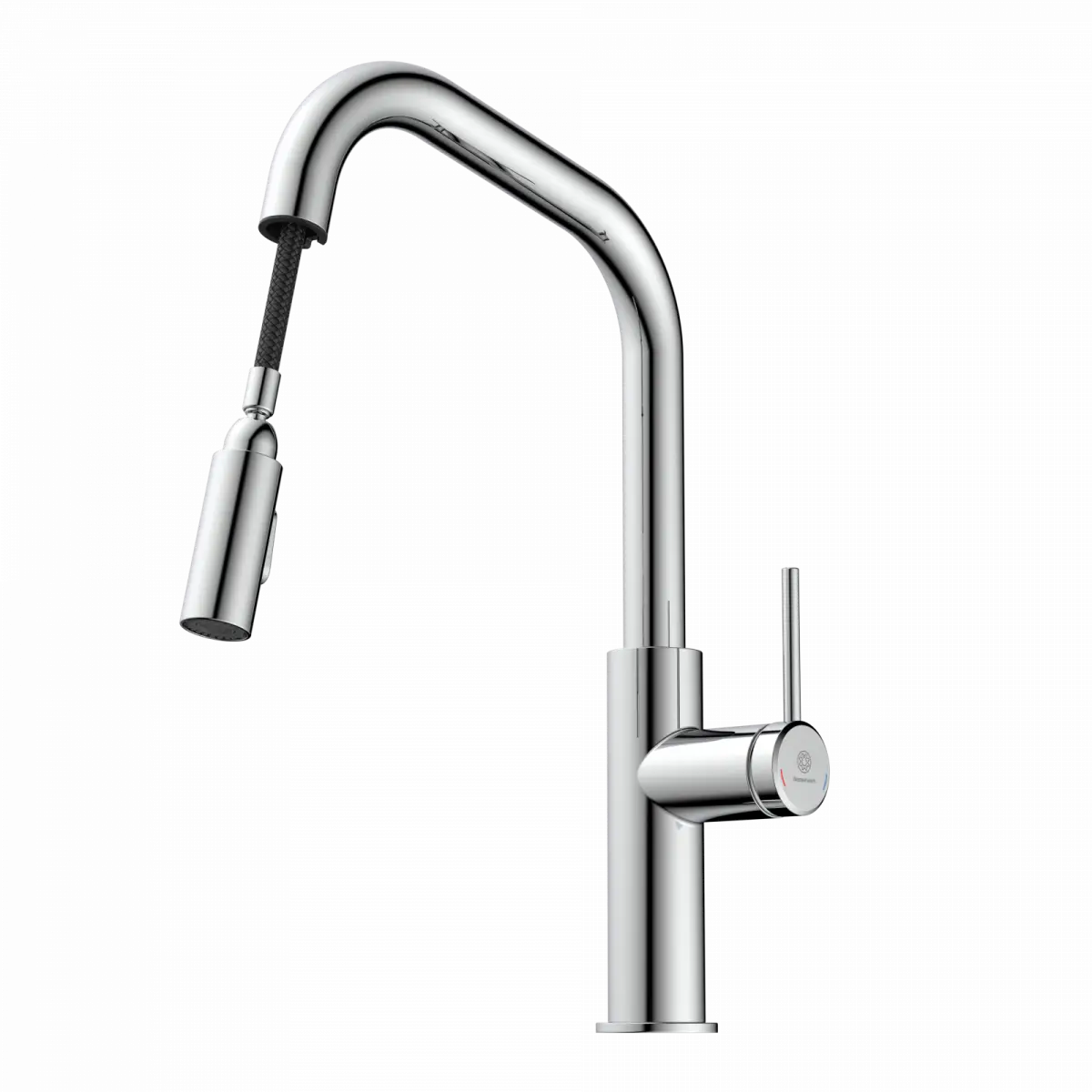 Wasserwerk Kitchen Faucet with Angled Spout Pull-Down Sprayer in Chrome