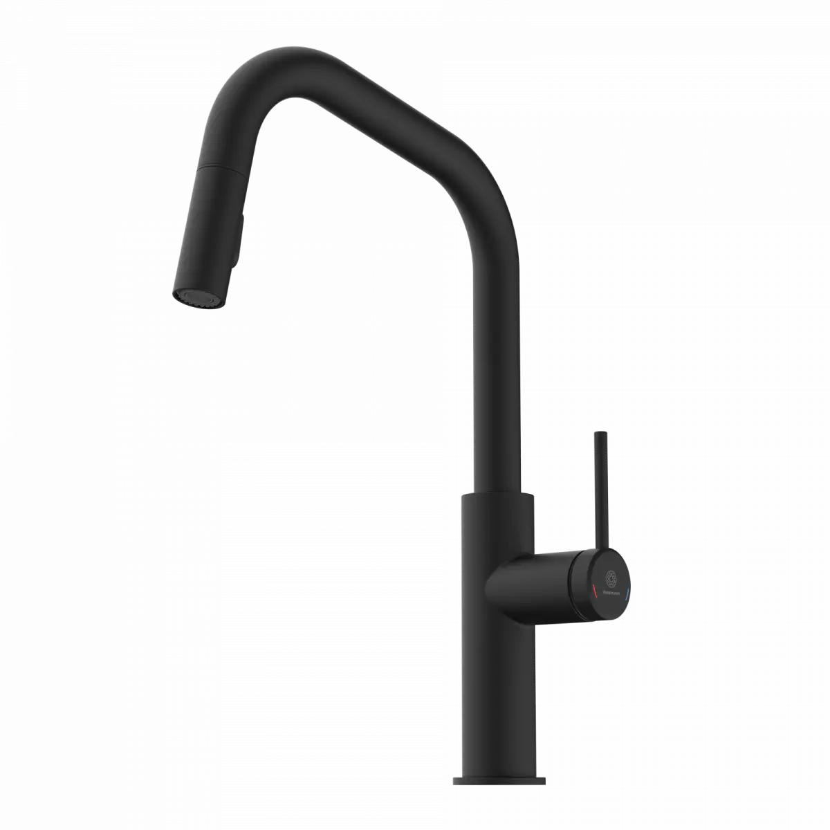 Wasserwerk Kitchen Faucet with Angled Spout Pull-Down Sprayer in Matte Black