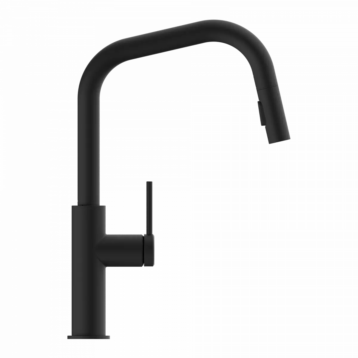 Wasserwerk Kitchen Faucet with Angled Spout Pull-Down Sprayer in Matte Black