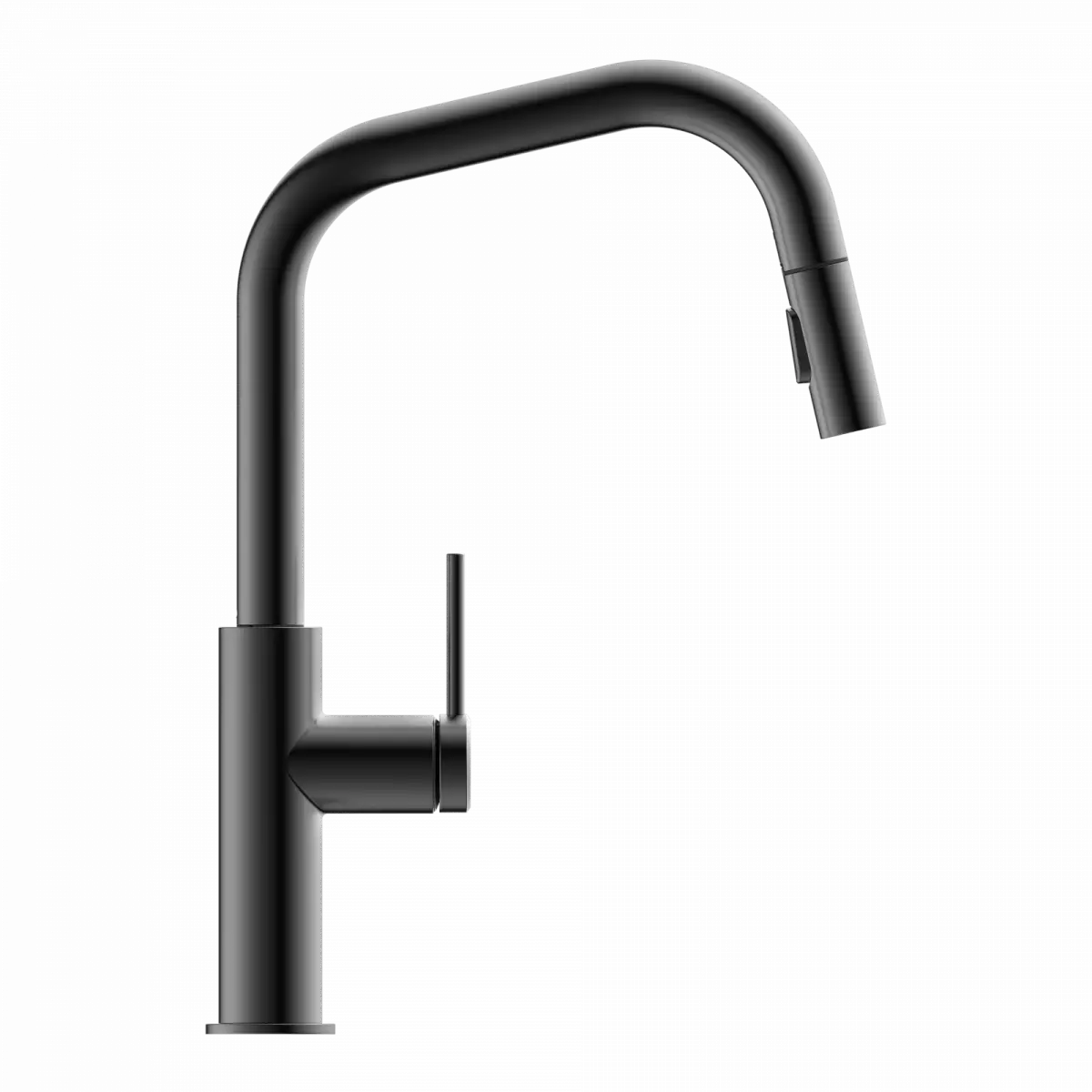 Wasserwerk Kitchen Faucet with Angled Spout Pull-Down Sprayer in Matte Graphite