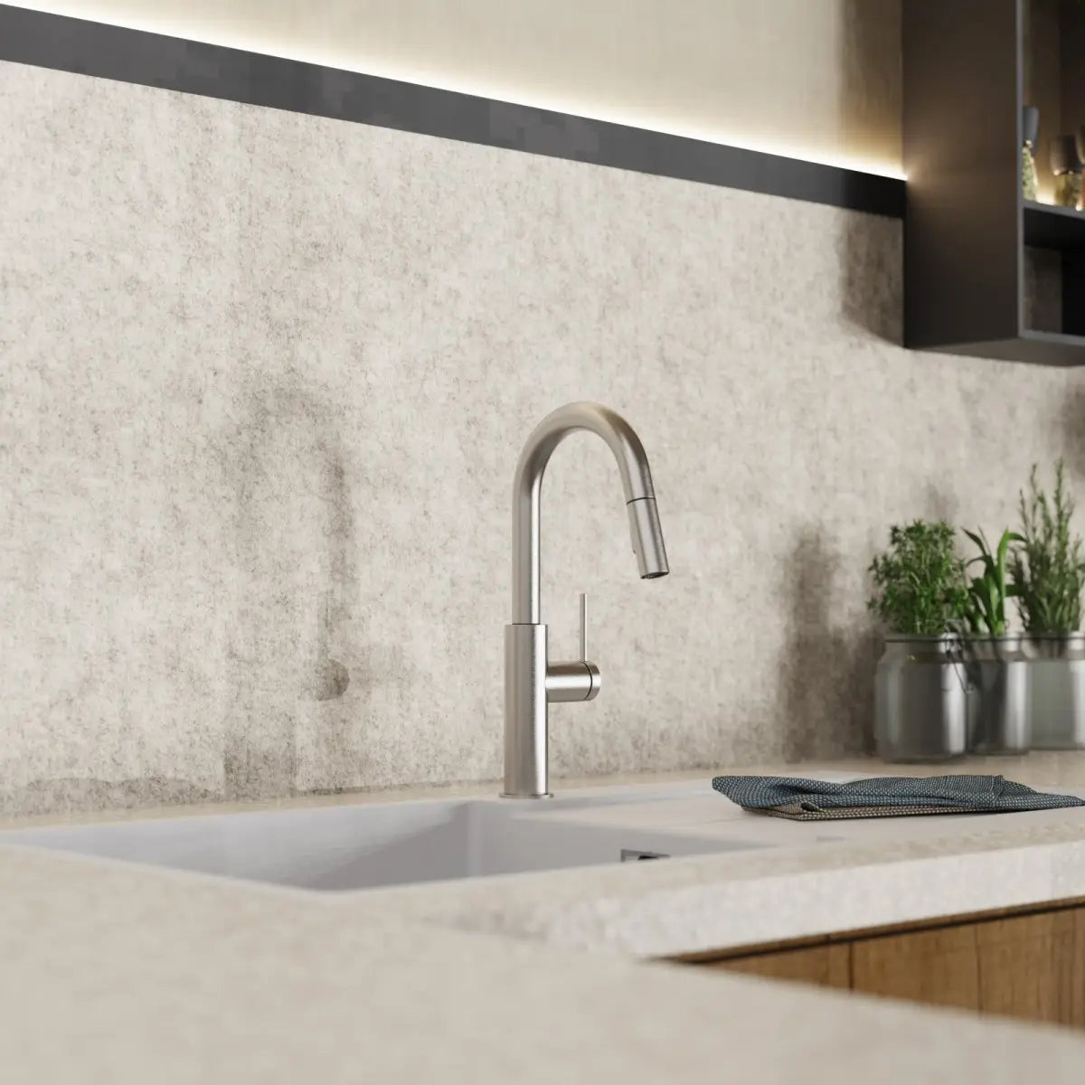 Wasserwerk Pull-Down Kitchen Prep Faucet in Brushed Nickel