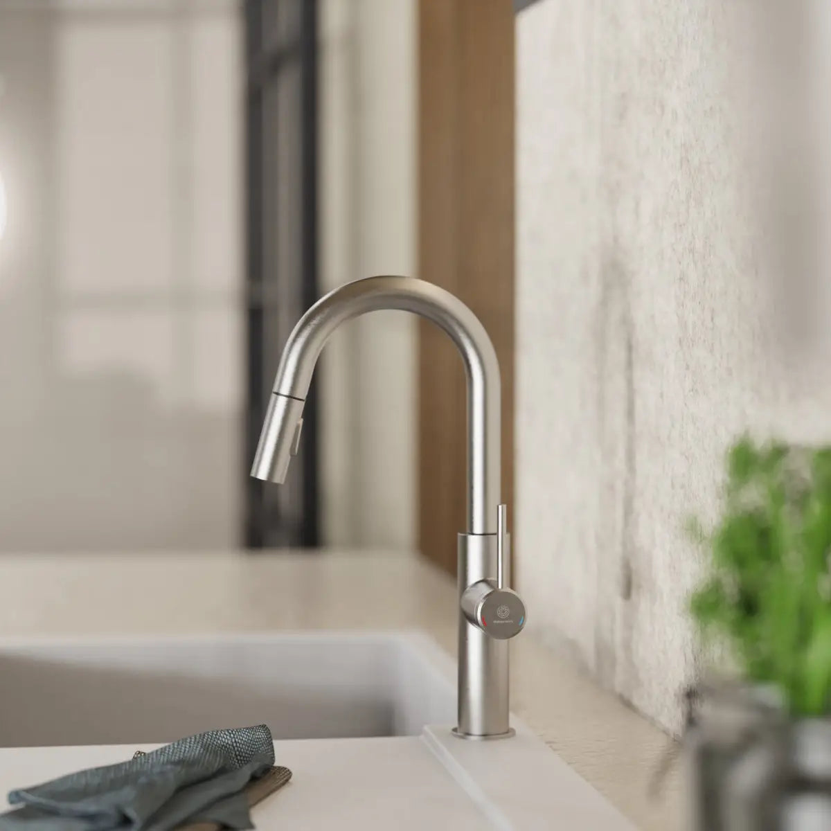 Wasserwerk Pull-Down Kitchen Prep Faucet in Brushed Nickel