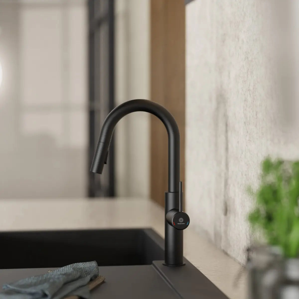 Wasserwerk Pull-Down Kitchen Prep Faucet in Matte Black