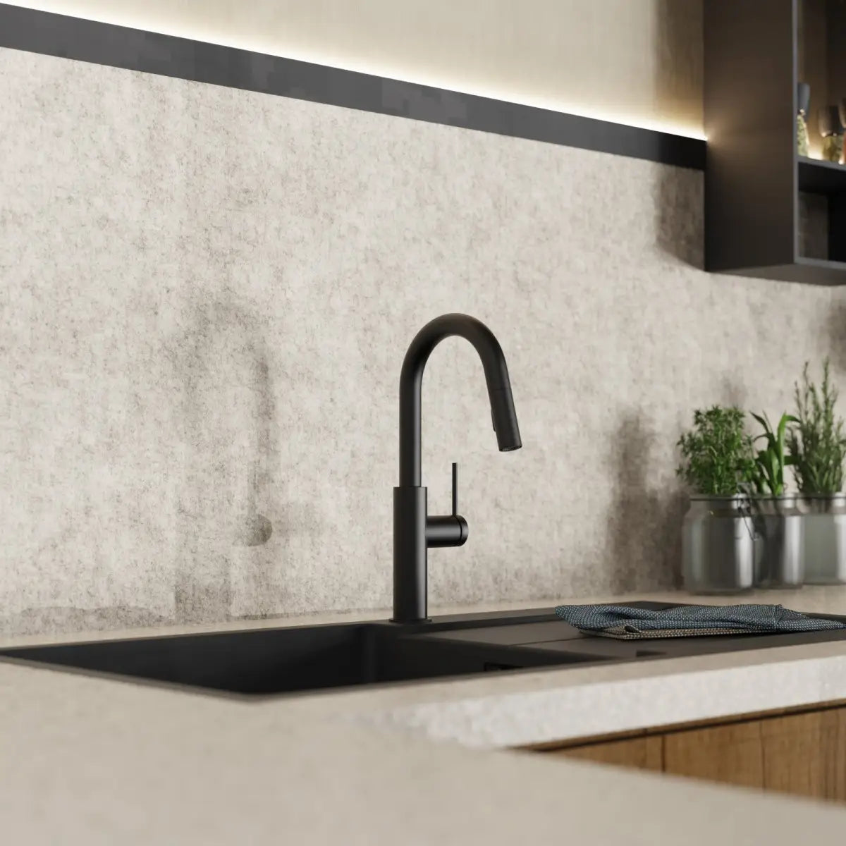 Wasserwerk Pull-Down Kitchen Prep Faucet in Matte Black