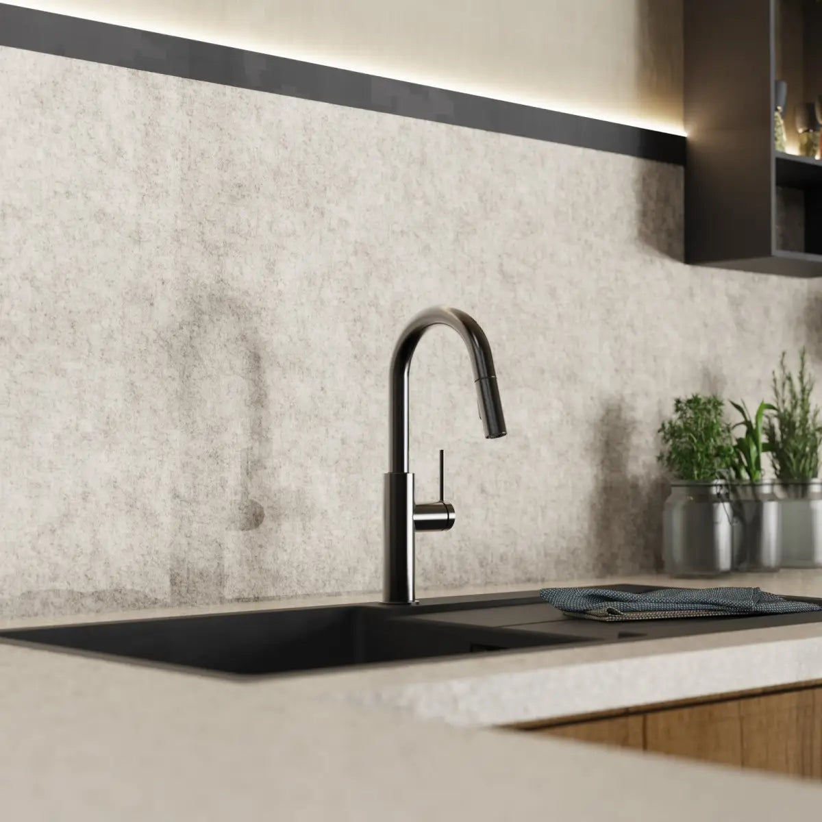 Wasserwerk Pull-Down Kitchen Prep Faucet in Matte Graphite