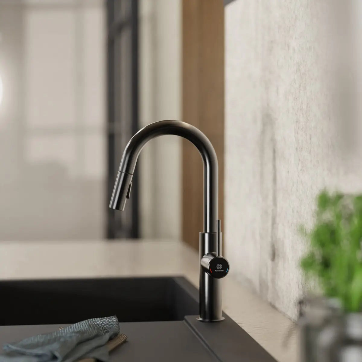 Wasserwerk Pull-Down Kitchen Prep Faucet in Matte Graphite