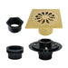 4" Brass Square Grid Shower Drain with Flange-DirectSinks