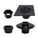 4" Brass Square Grid Shower Drain with Flange-DirectSinks