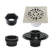 4" Brass Square Grid Shower Drain with Flange-DirectSinks