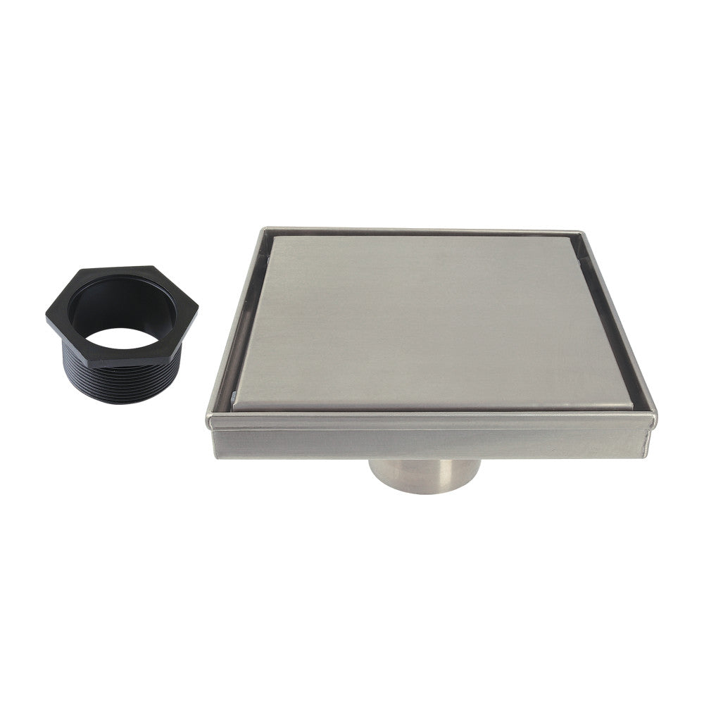  6" Stainless Steel Square Shower Drain in Brushed Nickel