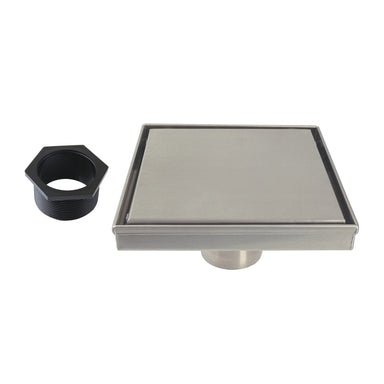  6" Stainless Steel Square Shower Drain in Brushed Nickel