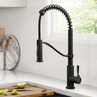 KRAUS Torak Single Handle Pull Down Kitchen Faucet in Matte Black