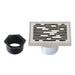 Transit 4" Brass Square Grid Shower Drain with Flange and Hair Trap-DirectSinks