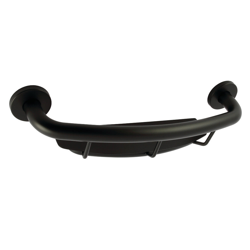 Meridian 18" Stainless Steel Grab Bar with Shelf in Matte Black