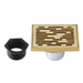 Transit 4" Brass Square Grid Shower Drain with Flange and Hair Trap-DirectSinks