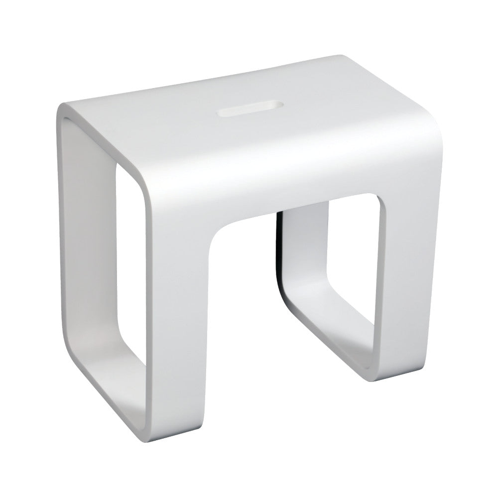 Cube Bathroom Stool in Composite Matte White-DirectSinks
