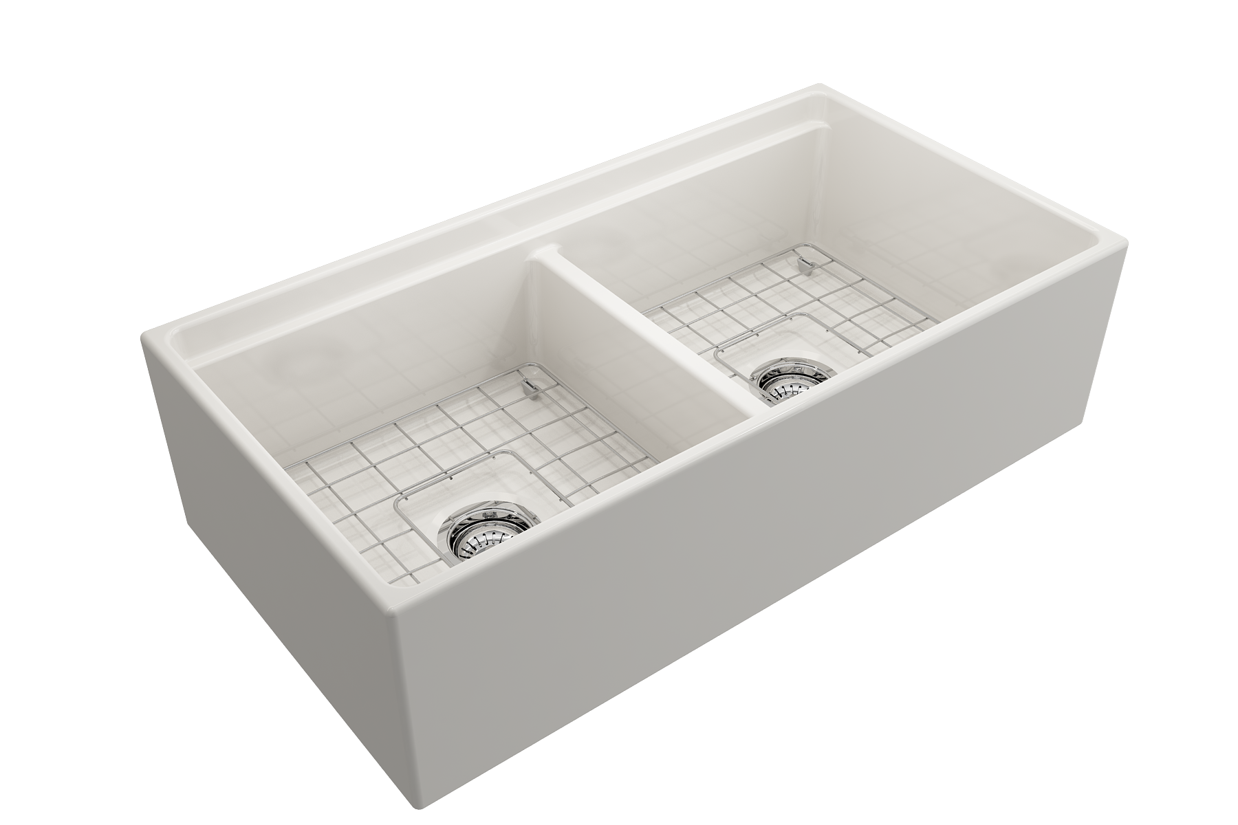 Bocchi Contempo Apron Front Step Rim Fireclay 36" Double Bowl Kitchen Sink with Cutting Board. Available in 9 Colors!