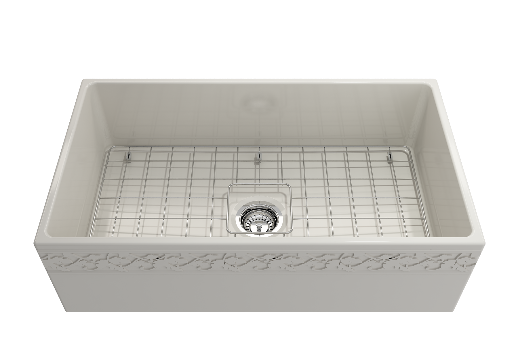 Bocchi Vigneto Apron Front Fireclay 33" Single Bowl Kitchen Sink with Protective Bottom Grid and Strainer, Available in 9 colors!