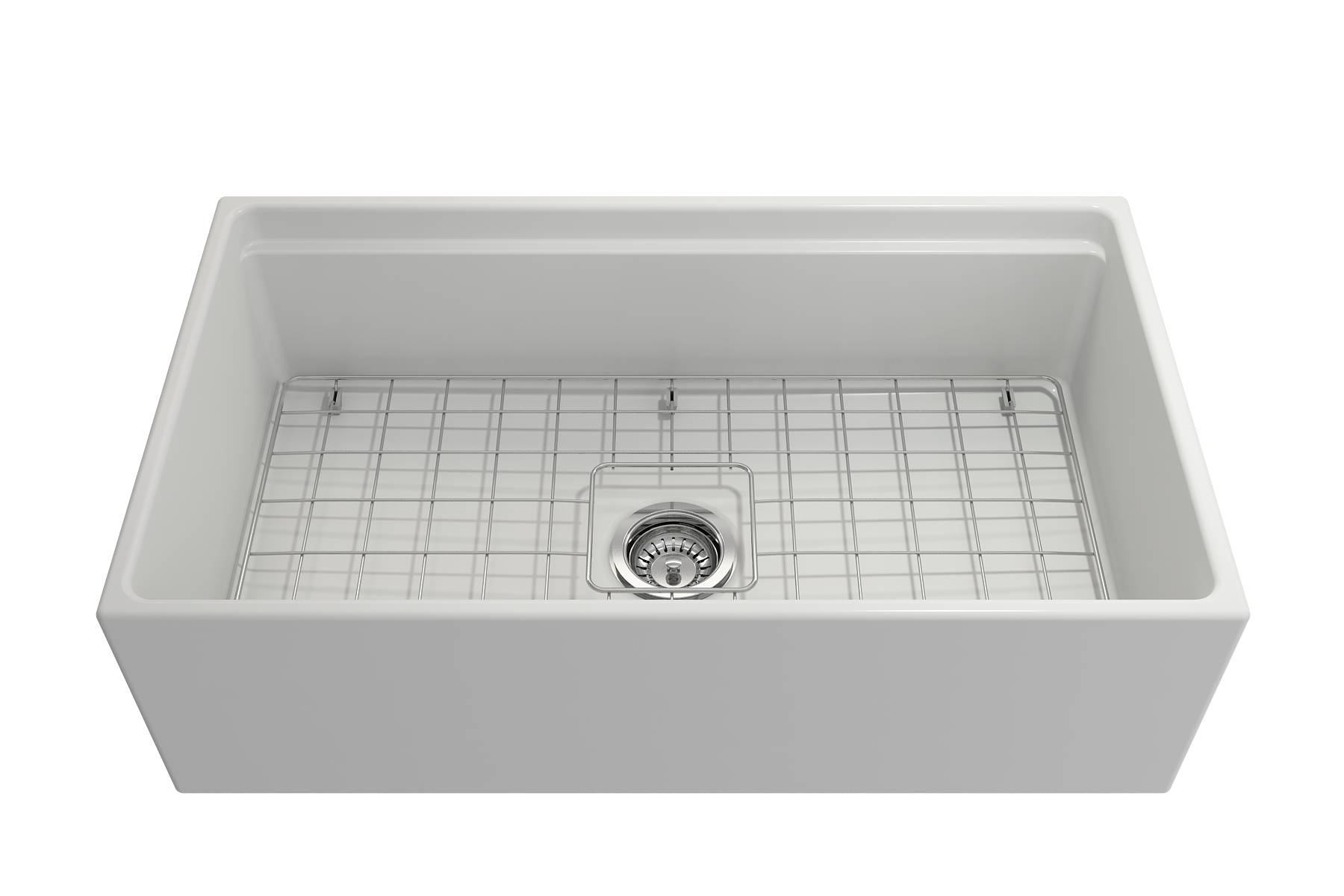 33" Fireclay Bocchi Contempo Apron Farmhouse Workstation Single Bowl Sink with Accessories