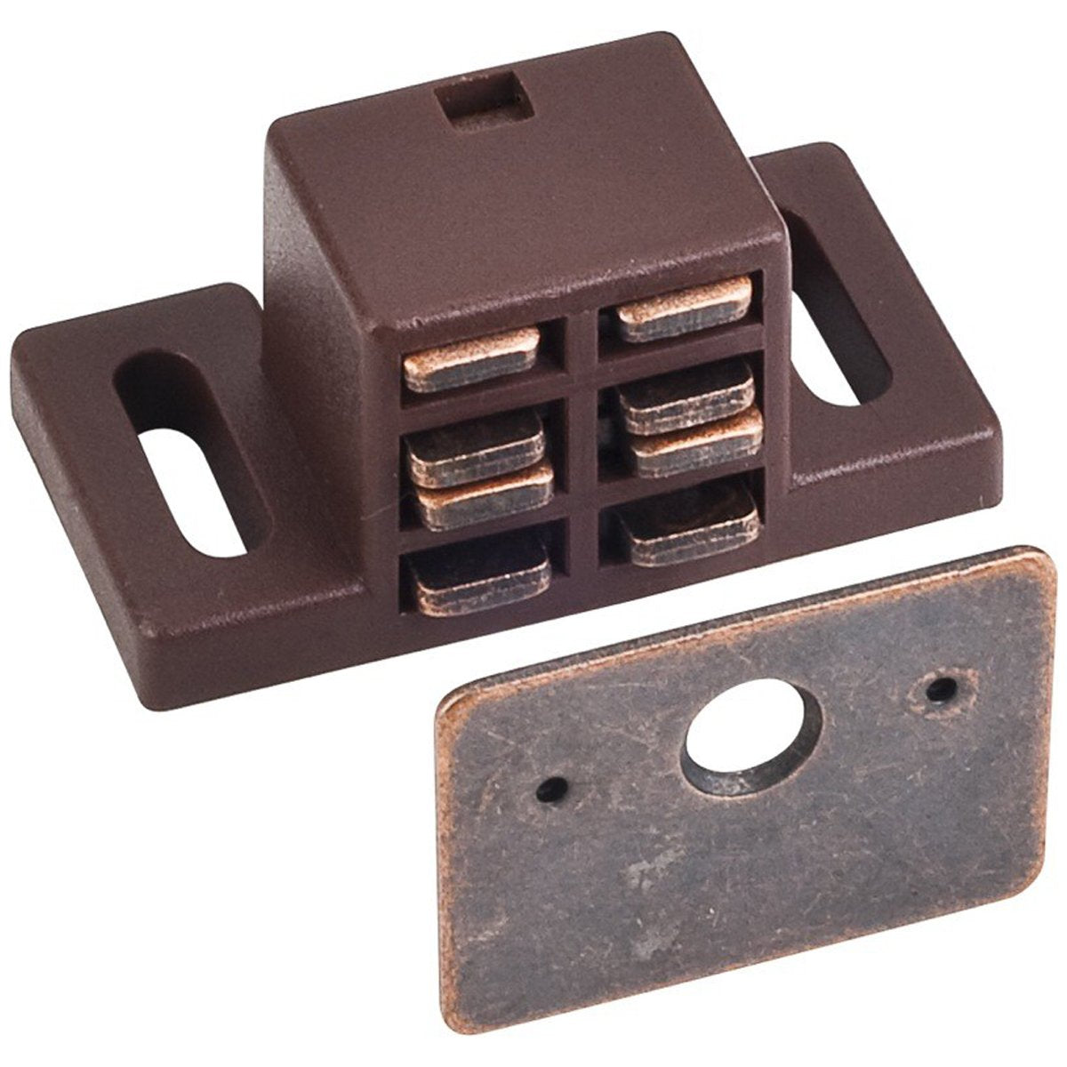 Hardware Resources Brown/Bronze Magnetic Catch with Screws and Strike Plate-DirectSinks
