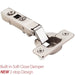 Hardware Resources 90 Degree 0 mm Crank Cam Adjustable Heavy Duty Soft-close Hinge with Press-in 8 mm Dowels in Polished Nickel-DirectSinks