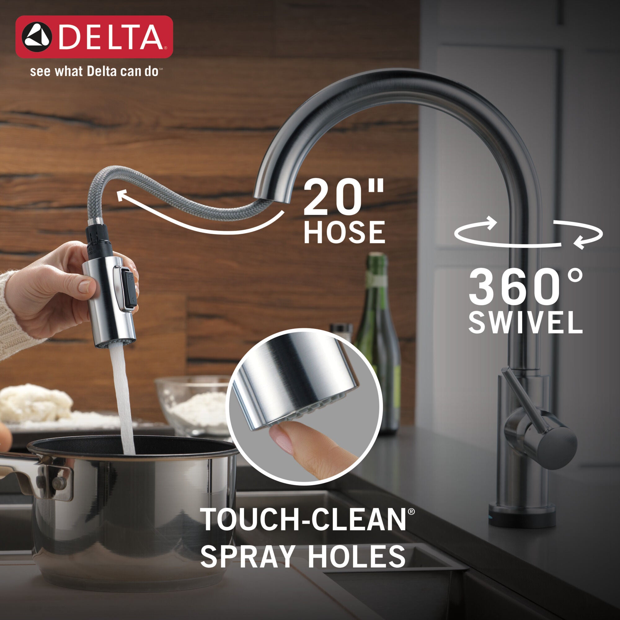 Delta Trinsic VoiceIQ™ Single-Handle Pull-Down Kitchen Faucet with TouchO Technology