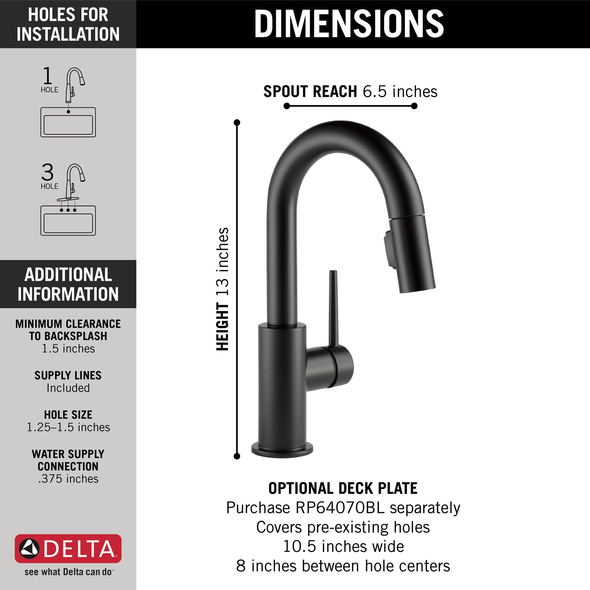 Delta Trinsic Single Handle Pull-Down Bar Faucet
