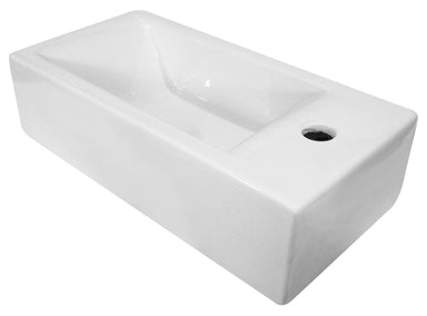 Ab108 Small Modern Rectangular Wall Mounted Ceramic Bathroom Sink-DirectSinks