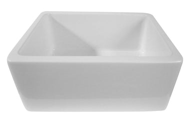 Alfi 24" Single Bowl Thick Fireclay Farmhouse Kitchen Sink with Smooth Apron-DirectSinks