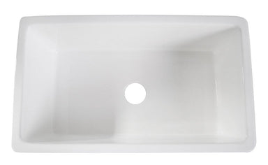 Alfi 30" Single Bowl Thick Fireclay Farmhouse Kitchen Sink with Smooth Apron-DirectSinks