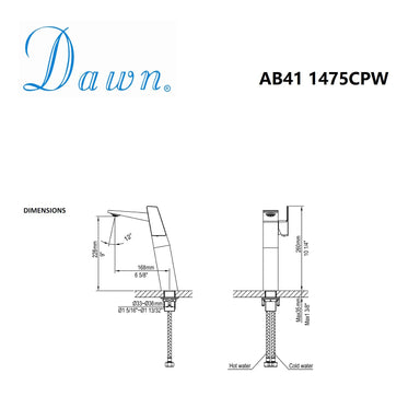 Dawn Single Lever Vessel Lavatory Faucet in Chrome and White-Bathroom Faucets Fast Shipping at DirectSinks.