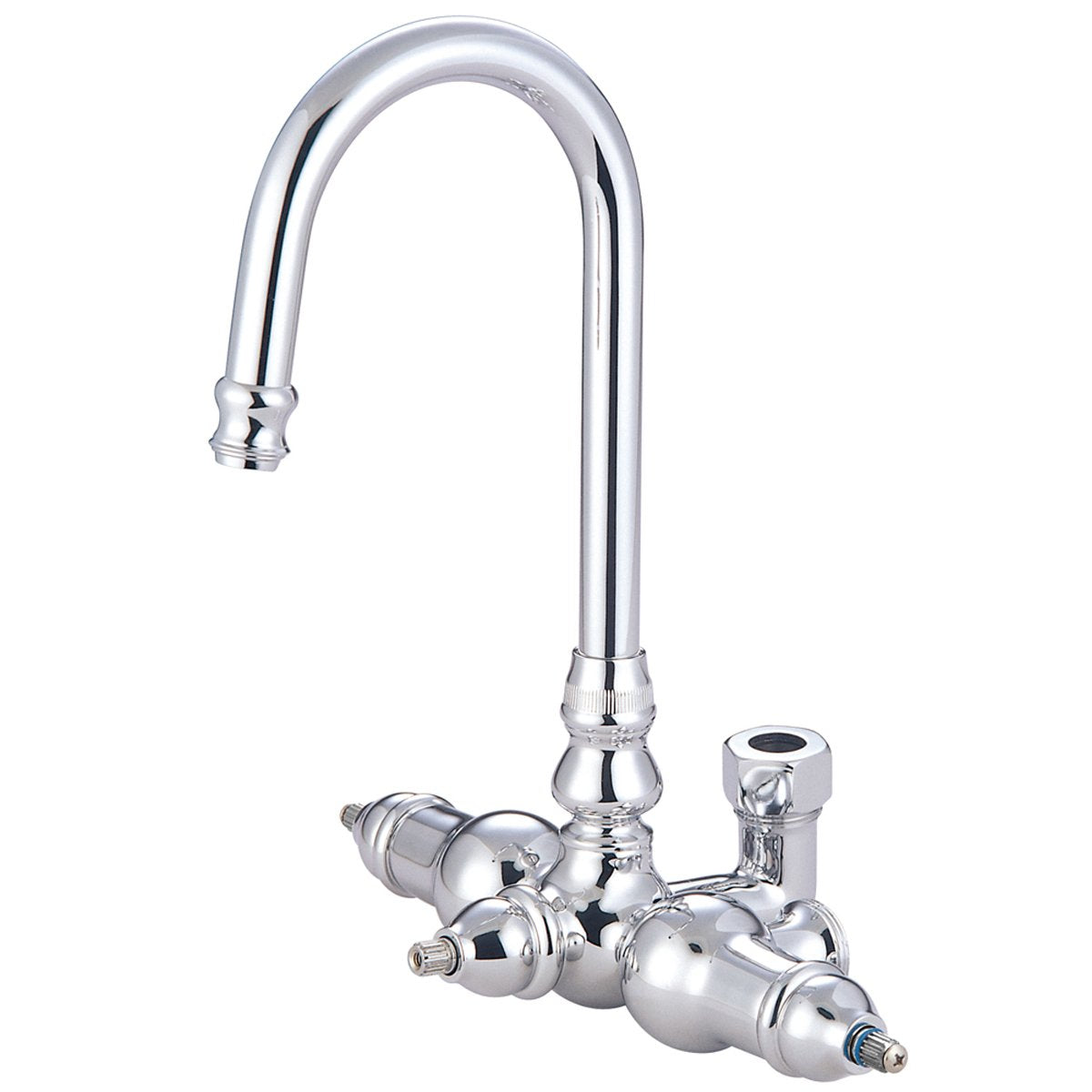 Kingston Brass Vintage Goose Neck Faucet with Back Outlet and Diverter-Bathroom Accessories-Free Shipping-Directsinks.